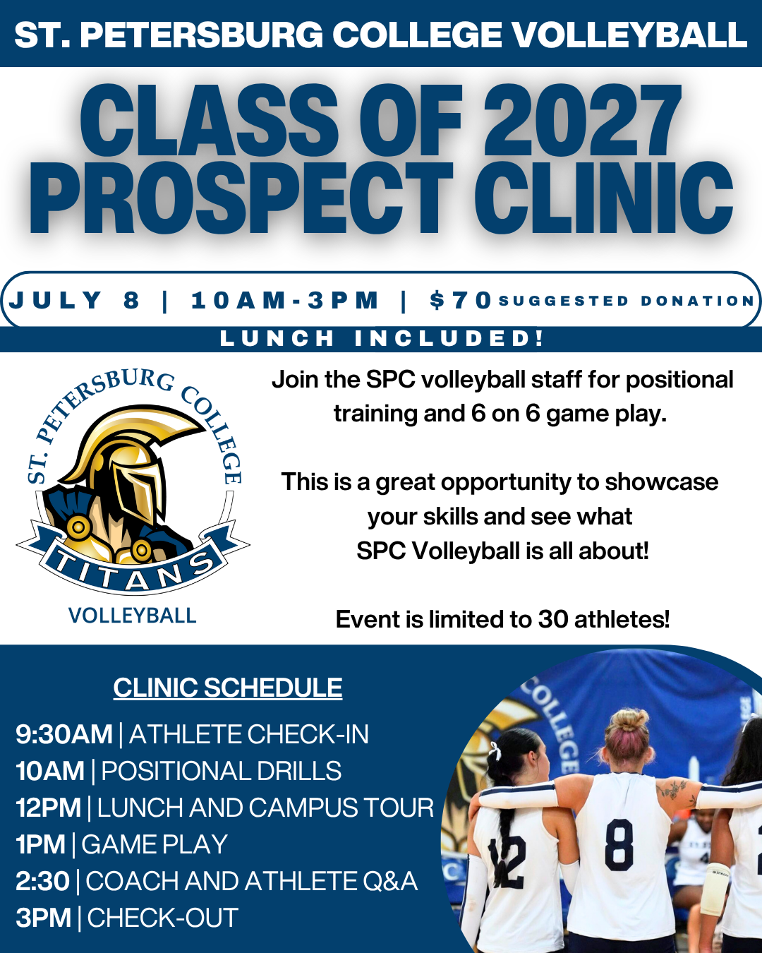 St. Petersburg College Volleyball to Host Prospect Day for Class of 2027/2028